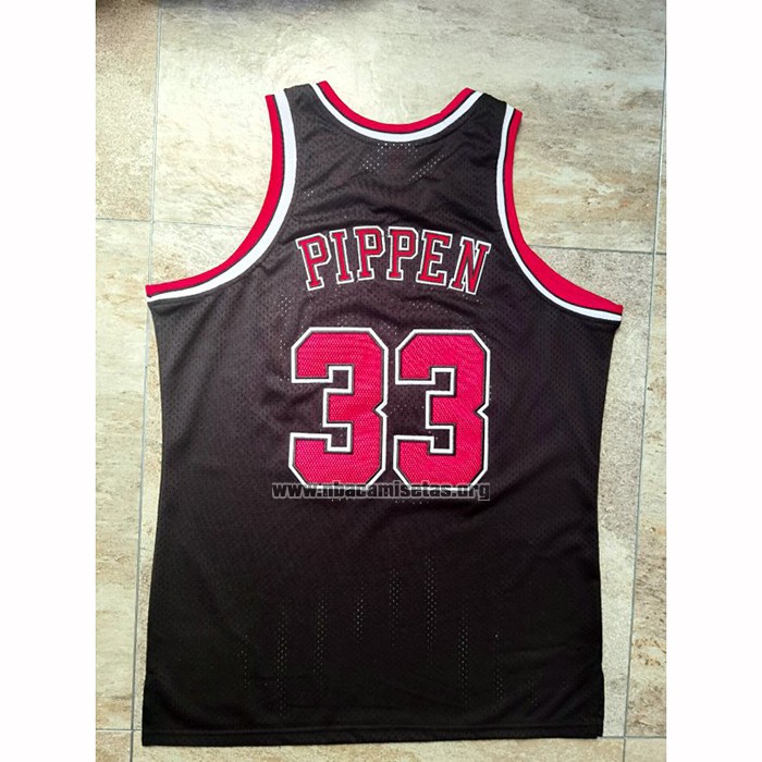 Camiseta Chicago Bulls Scottie Pippen NO 33 Mitchell & Ness 1997-98 Negro
